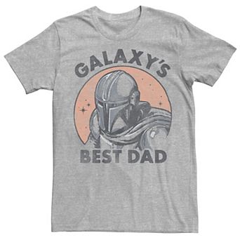 Men's Star Wars The Mandalorian Galaxy's Best Dad Distressed Portrait Tee