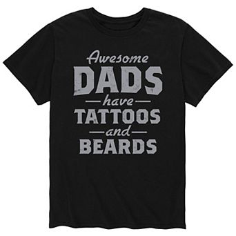 Men's Awesome Dads Tattoos Beards Tee