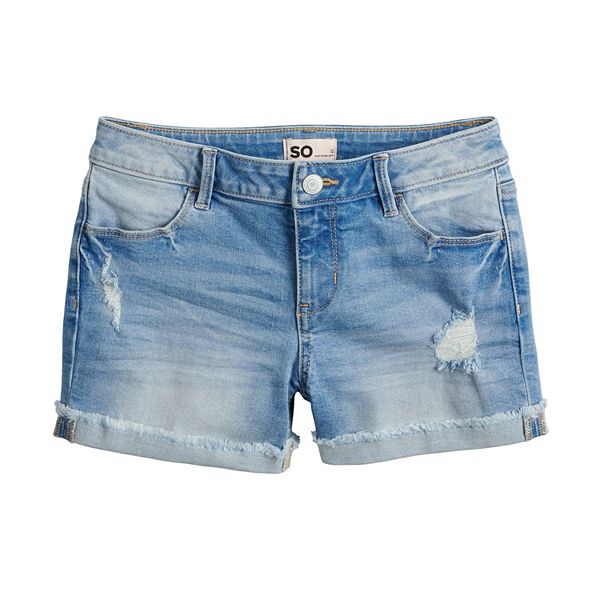 Girls 7-20 SO® Favorite Raw Hem Denim Shortie Shorts in Regular & Plus Size