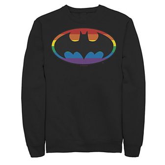 Men's Batman Rainbow Striped Logo Sweatshirt