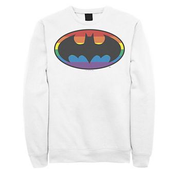 Men's Batman Rainbow Striped Logo Sweatshirt