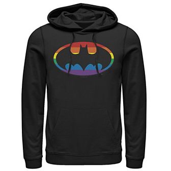 Men's Batman Rainbow Striped Logo Hoodie
