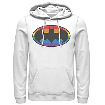 Men's Batman Rainbow Striped Logo Hoodie