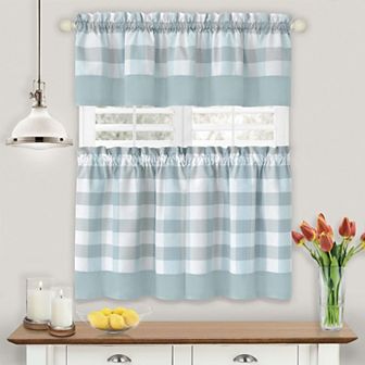 Achim Hunter Window Curtain Tier Pair and Valance Set