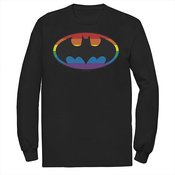 Men's Batman Rainbow Striped Logo Tee