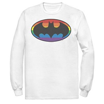 Men's Batman Rainbow Striped Logo Tee