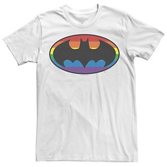 Men's Batman Rainbow Striped Logo Tee