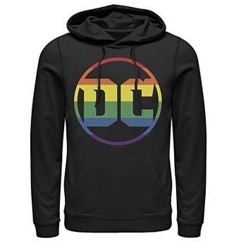 Men's DC Comics Rainboow Left Chest Logo Hoodie