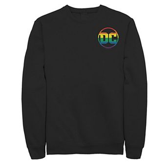 Men's DC Comics Rainboow Left Chest Logo Sweatshirt