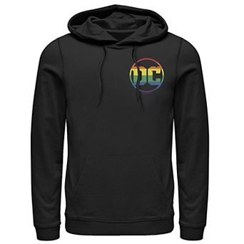 Men's DC Comics Rainboow Left Chest Logo Hoodie