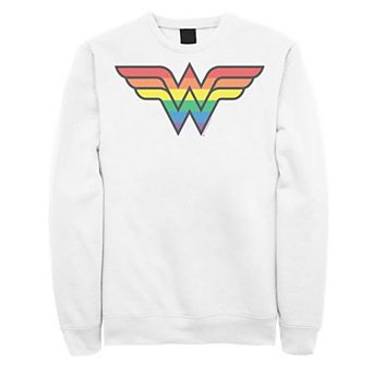 Men's Wonder Woman Rainbow Striped Logo Sweatshirt