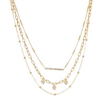Simply Vera Vera Wang Gold Tone Chain Multistrand Necklace