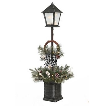 4-ft. Pre-Lit 40-Light Artificial Mixed Pine Lantern Floor Decor