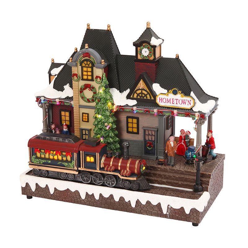 Gerson Lighted Musical Train Station, Multicolor
