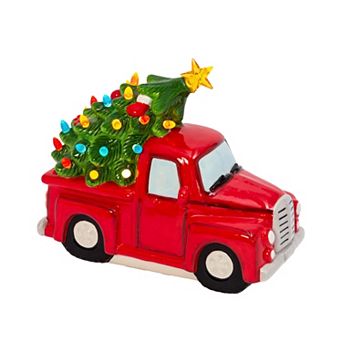 Light-Up Holiday Truck Christmas Tree Table Decor