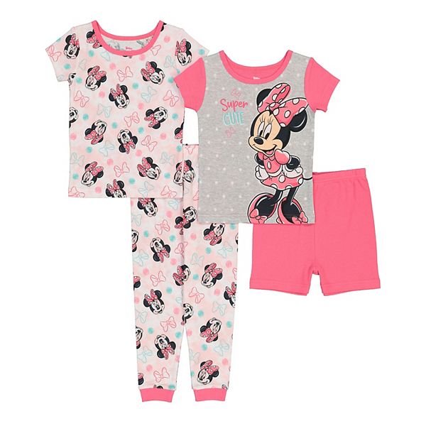 Baby Girl Disney Minnie Mouse Super Cute Tops Bottoms Pajama Set