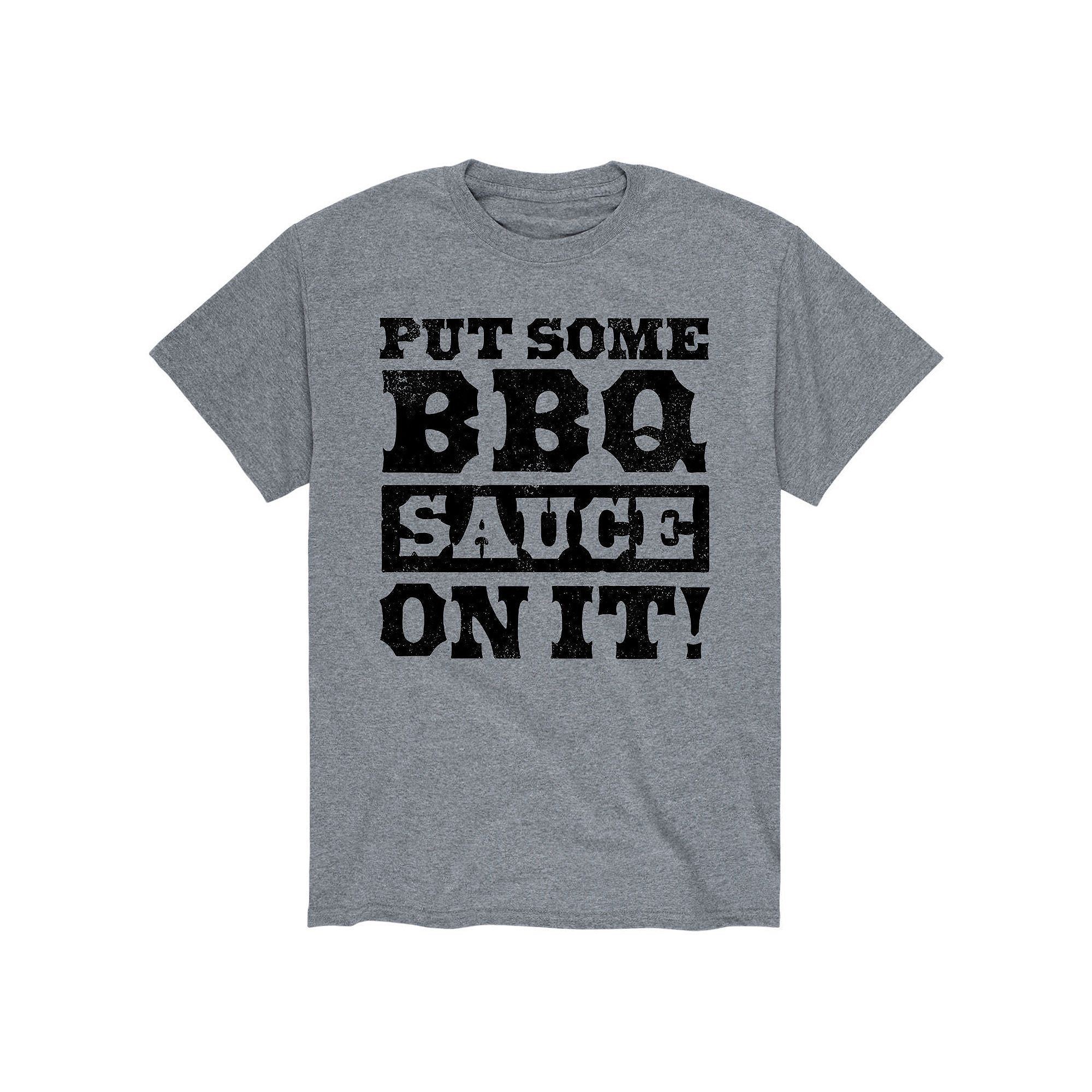Mens Put Some BBQ Sauce On It Tee, Size: Small, Gray