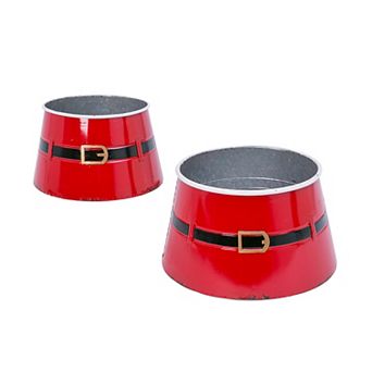Nesting Santa Belt Mini Tree Collar 2 pc Set