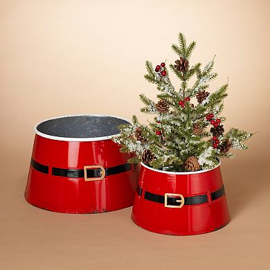 Nesting Santa Belt Mini Tree Collar 2-piece Set