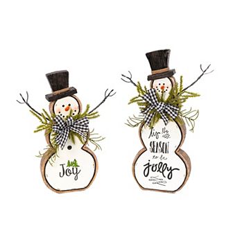 Snowman Figurine Table Decor 2 pc Set