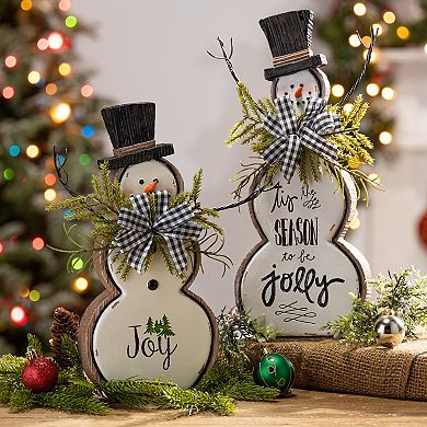 Snowman Figurine Table Decor 2-piece Set