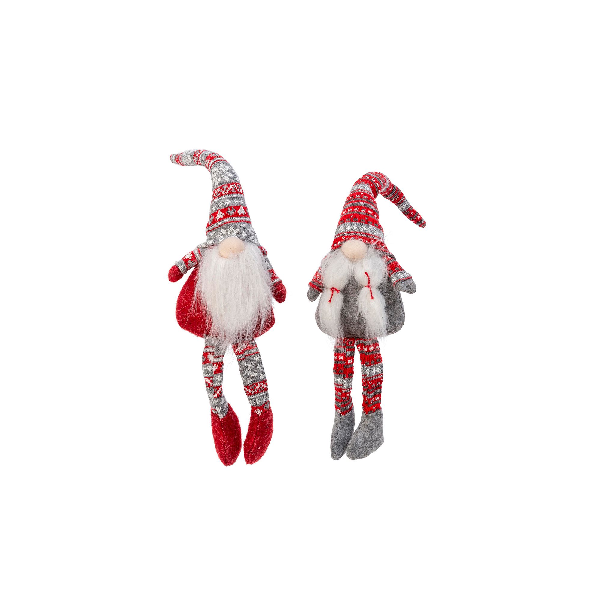 Gerson Lighted Fabric Gnome Shelf Sitter 2-piece Set, Multi