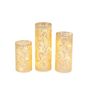 Light-Up String Lights Luminary Hurricane Table Decor 3 pc Set