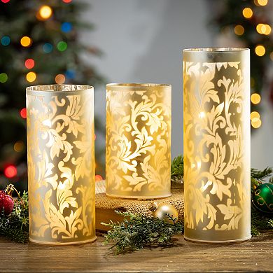 Light-Up String Lights Luminary Hurricane Table Decor 3-piece Set