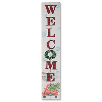 Welcome Truck Wreath Porch Leaner Floor Decor