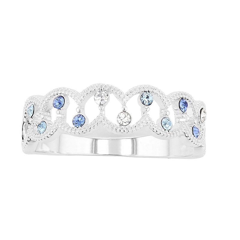 46931003 Brilliance Blue & Clear Crystal Open Textured Ring sku 46931003