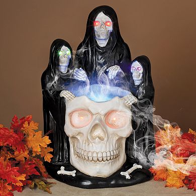 Gerson Electric Lighted Magnesium Grim Reapers with Smoking Skull