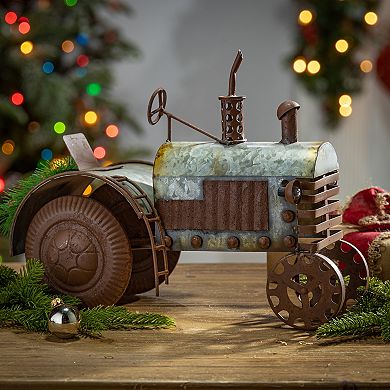 Antique Inspired Galvanized Tractor Table Decor