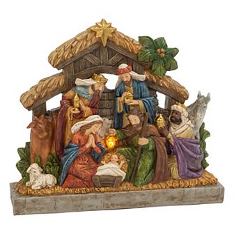 Light-Up Nativity Stable Figurine Floor Decor