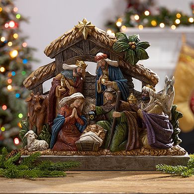 Light-Up Nativity Stable Figurine Floor Decor