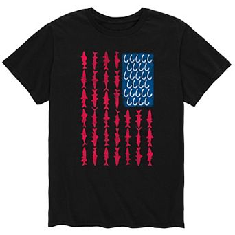 Men's Fish Hook American Flag Tee