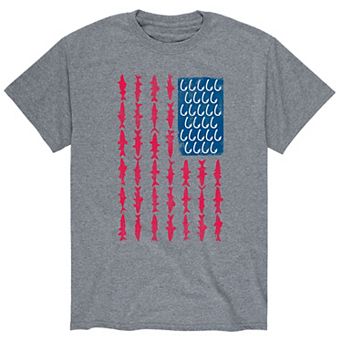 Men's Fish Hook American Flag Tee