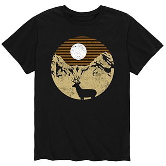 Men's Deer And Mountain Scene Tee
