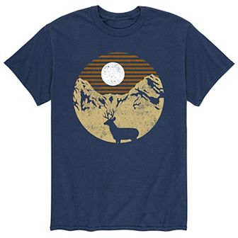 Men's Deer And Mountain Scene Tee
