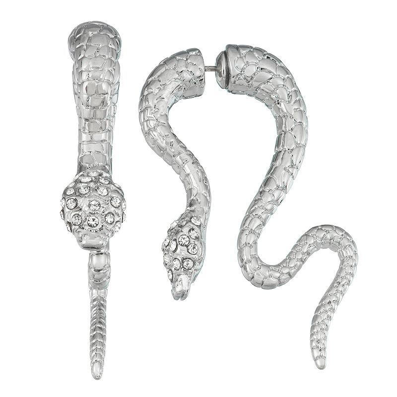 Simply Vera Vera Wang Snake Front Back Earrings, Womens, Silver