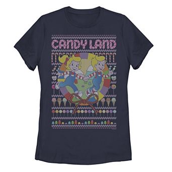 Juniors' Candy Land Christmas Ugly Sweater Tee