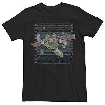 Mens Disney Pixar Toy Story Buzz Lightyear Space Ranger 3D Grid Tee