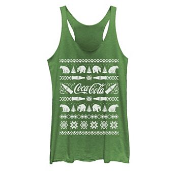 Juniors' Coca-Cola Ugly Sweater Polar Bear Bottles Tank Top