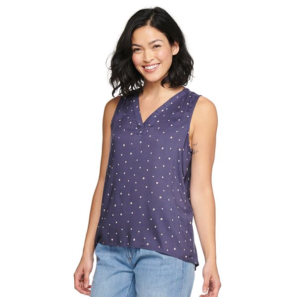 Petite Sonoma Goods For Life® Sleeveless V-Neck Top – Purple Floral (L ...