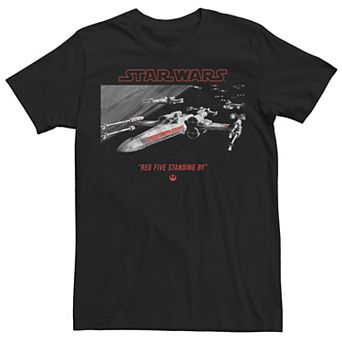 Men's Star Wars X-Wing Fighter Red Five Standing By Screenshot Tee