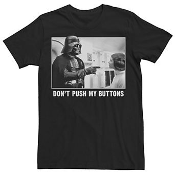 Men's Star Wars Darth Vadar Princess Leia Don't Push My Buttons Tee