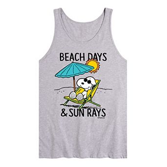Men's Peanuts Beach Sun Rays Tank Top
