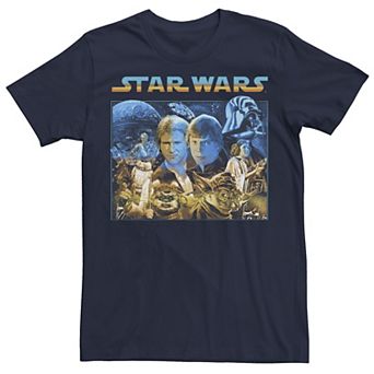 Men's Star Wars Cast Return Of The Jedi Classic Starry Poster Tee