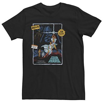 Men's Star Wars Episode Four Luke Skywalker Vintage VHS Cover Tee