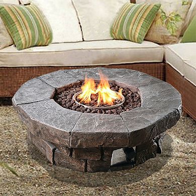 Teamson Home Outdoor Circular Propane Fire Pit