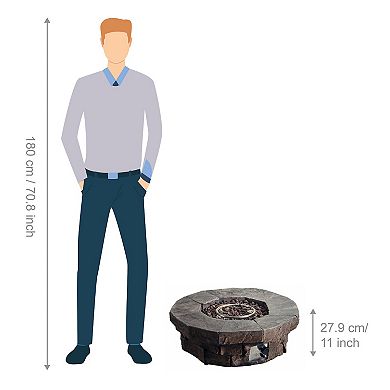 Teamson Home Outdoor Circular Propane Fire Pit